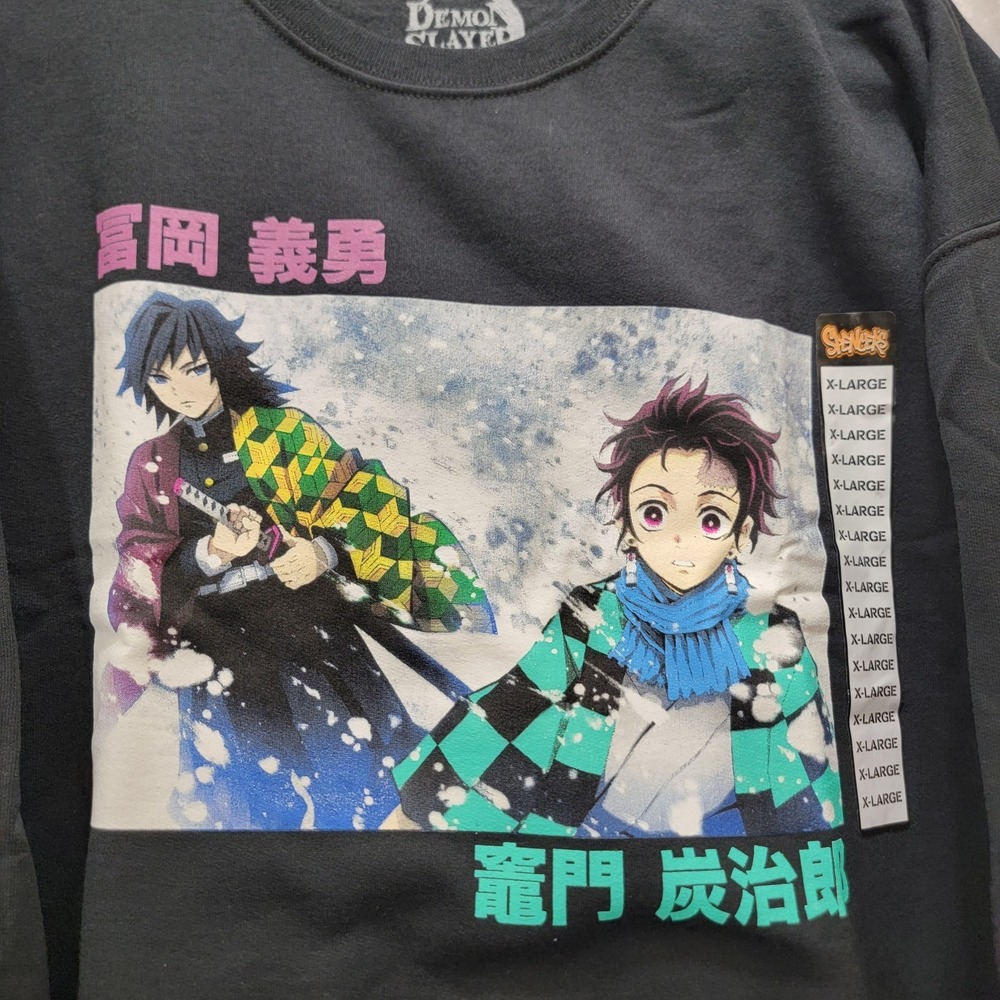 Demon Slayer Sweatshirt‎ Crewneck Graphic Anime Tanjiro Kamado and Giyu Tomioka